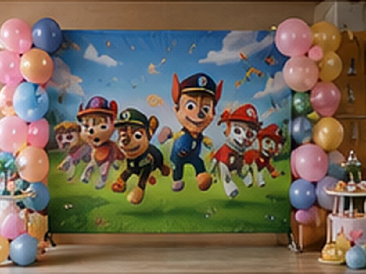 Tela sublimada recta para cumpleaños infantil