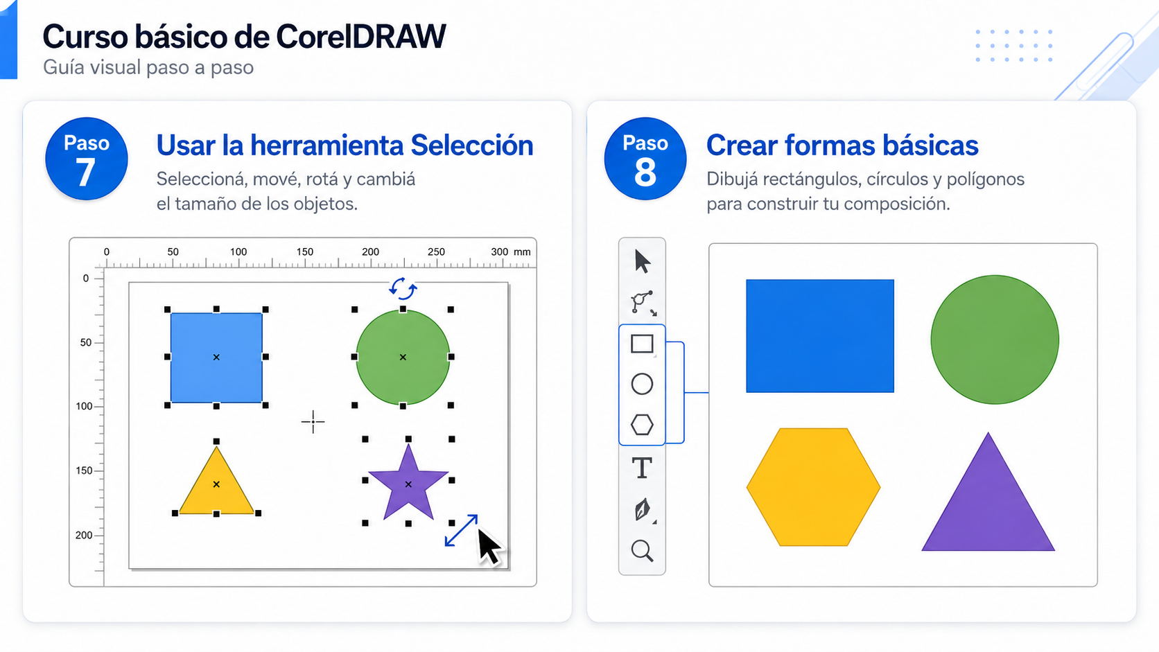 Herramienta selección y formas básicas en CorelDRAW