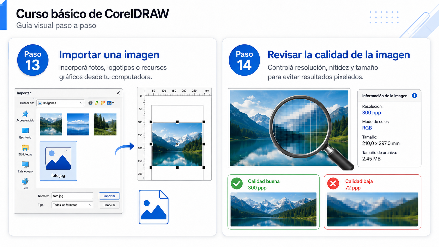 Importar y revisar imágenes en CorelDRAW